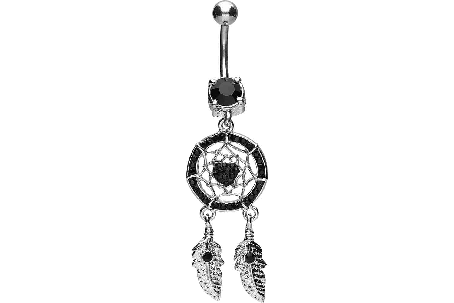 Chirurgenstahl Bananabell Piercing mit Brass-Design TRAUMFÄNGER + HERZ ++SALE++